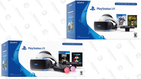 PSVR Move Controller Bundle + Creed + Superhot | $250 | Walmart | Also available at JetPSVR Bundle + Moss + Astro Bot Rescue Mission | $200 | Jet